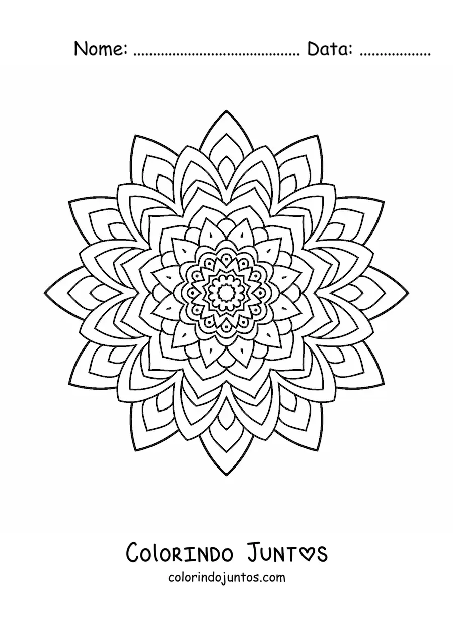 Desenho para colorir de mandala hindu fácil