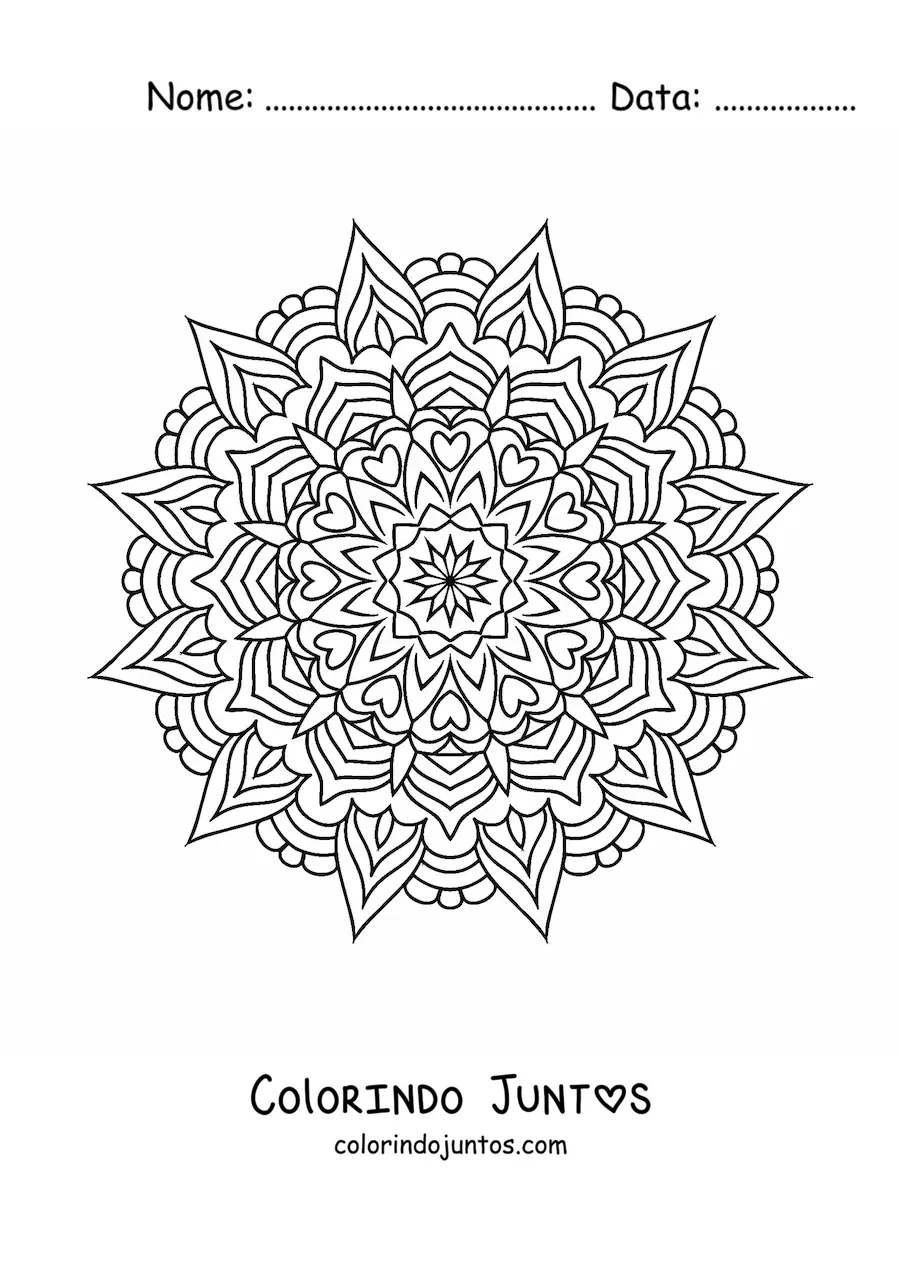 Desenho para colorir de mandala indiana estilo Zentangle