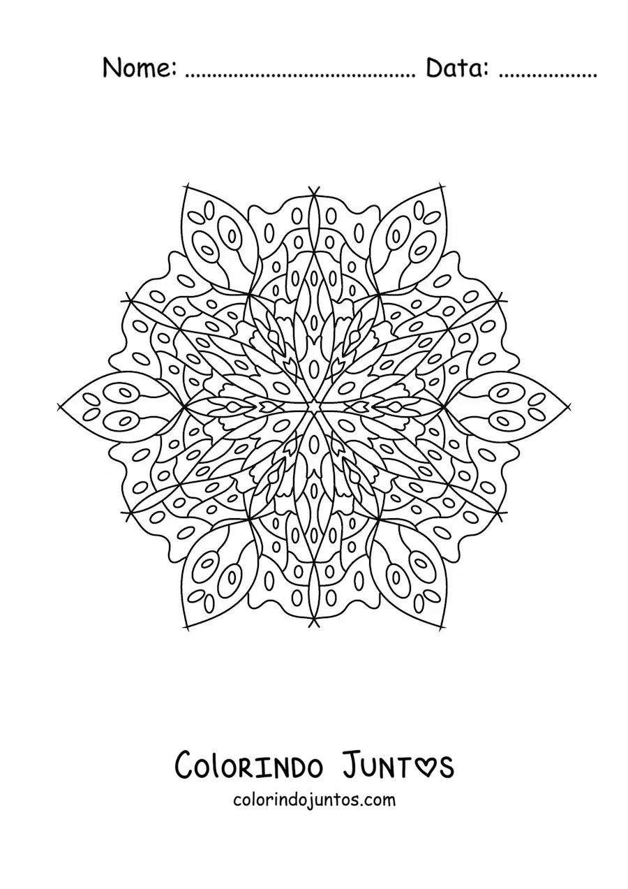 Desenho para colorir de mandala hindu difícil