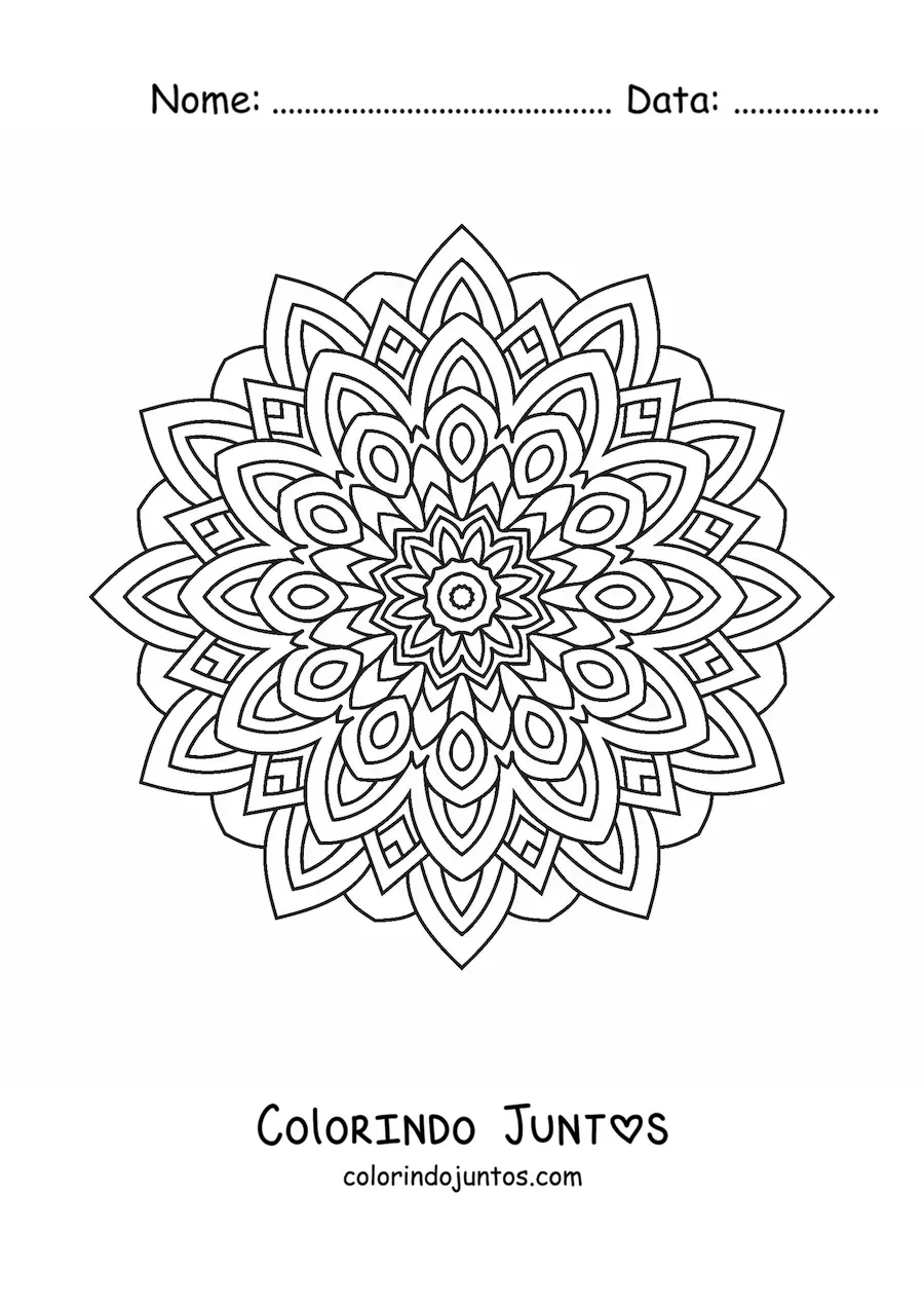 Desenho para colorir de mandala hindu para adultos
