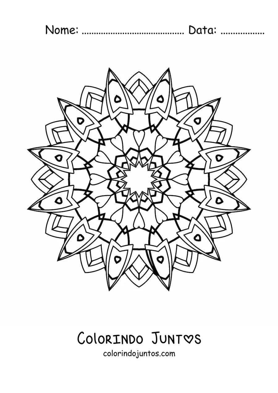 Desenho para colorir de mandala hindu
