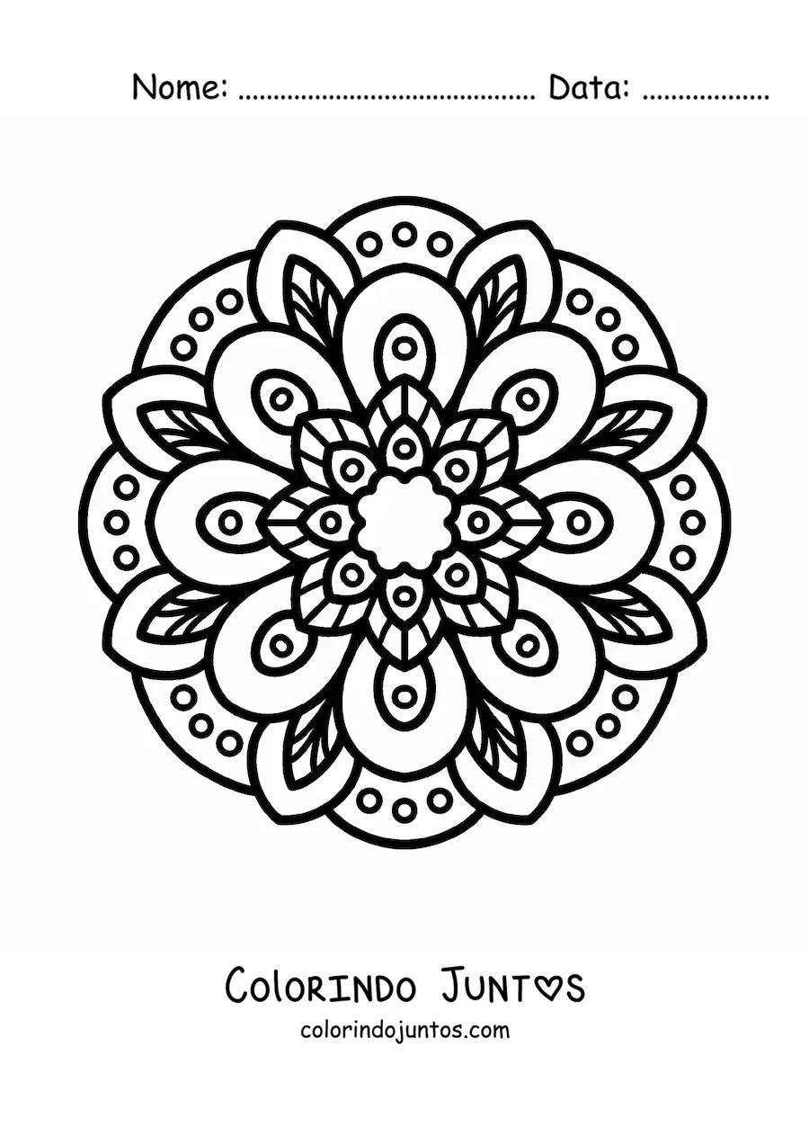 Desenho para colorir de mandala antiestresse