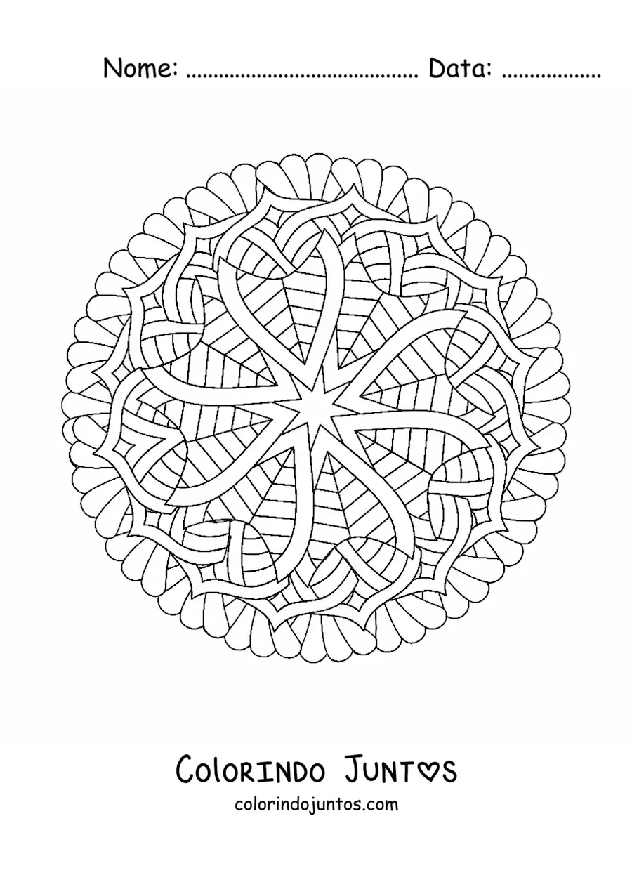 Desenho para colorir de mandala antiestresse