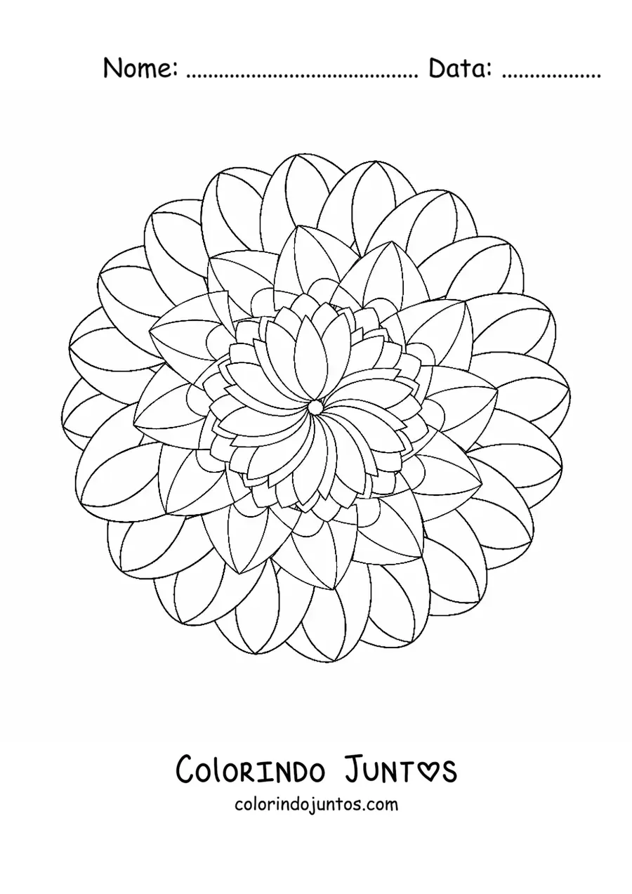 Desenho para colorir de mandala antiestresse