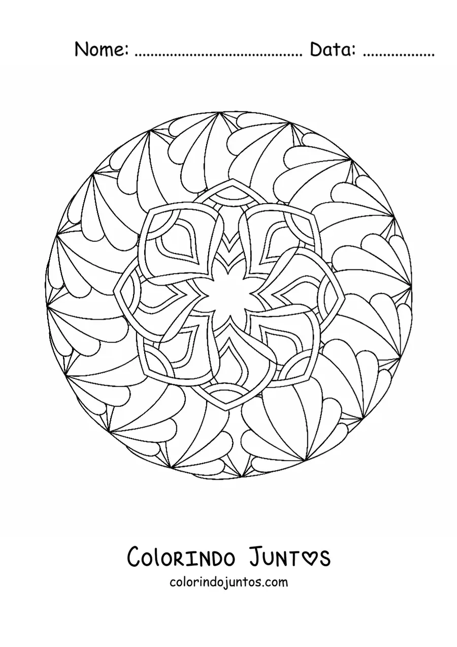 Desenho para colorir de mandala relaxante