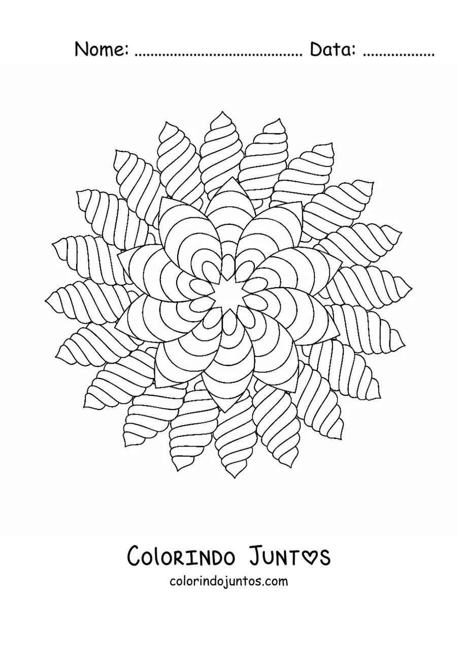 Desenho para colorir de mandala relaxante