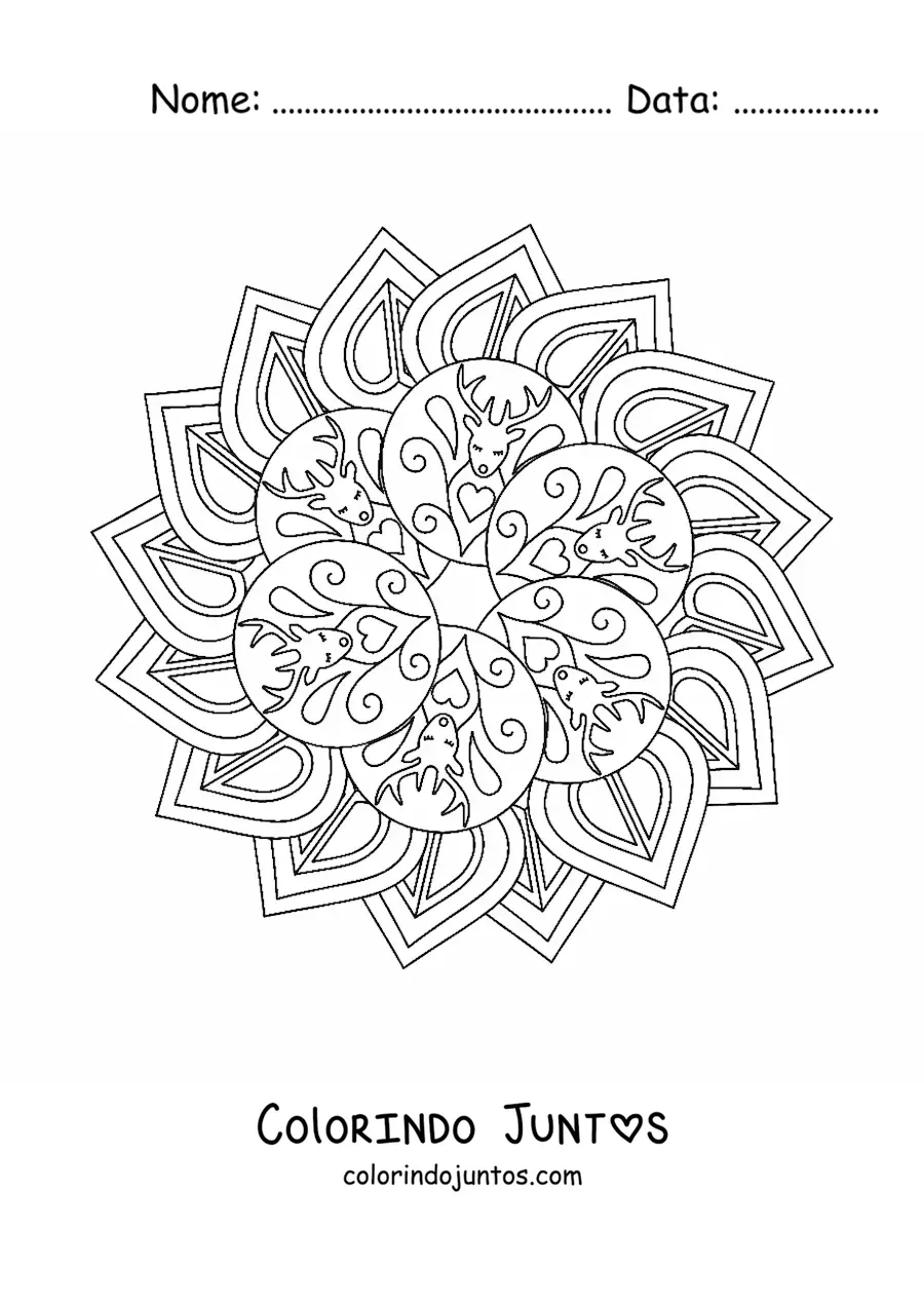 Desenho para colorir de mandala relaxante