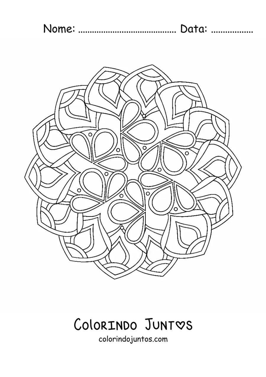 Desenho para colorir de mandala relaxante