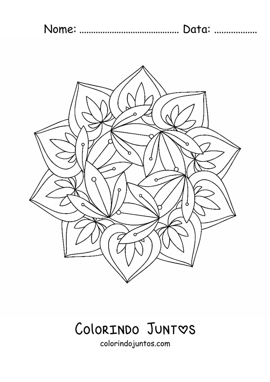 Desenho para colorir de mandala relaxante