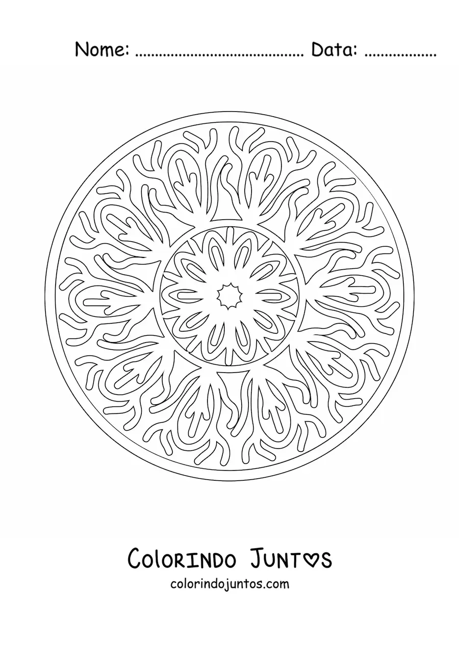 Desenho para colorir de mandala para combater a ansiedade