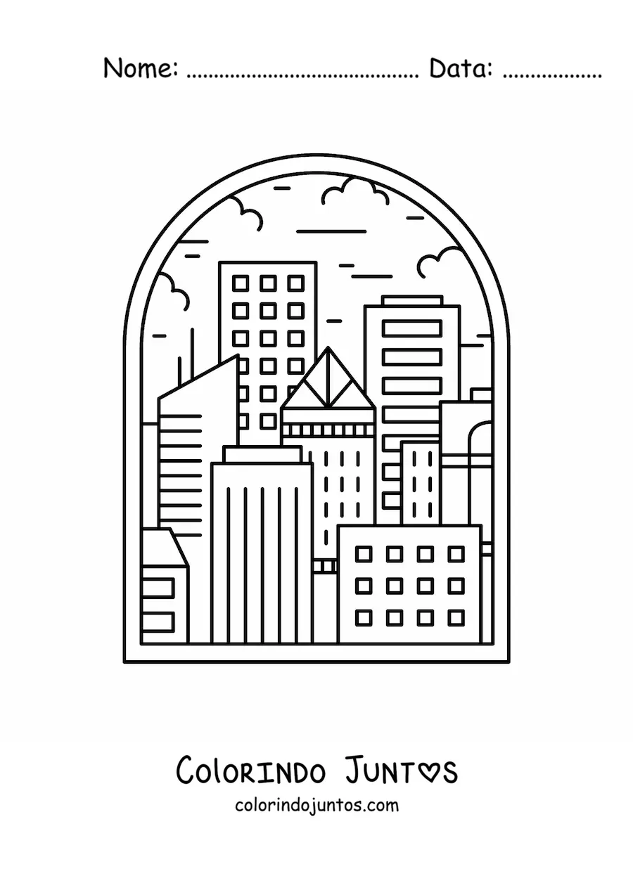 Desenho para colorir de uma cidade