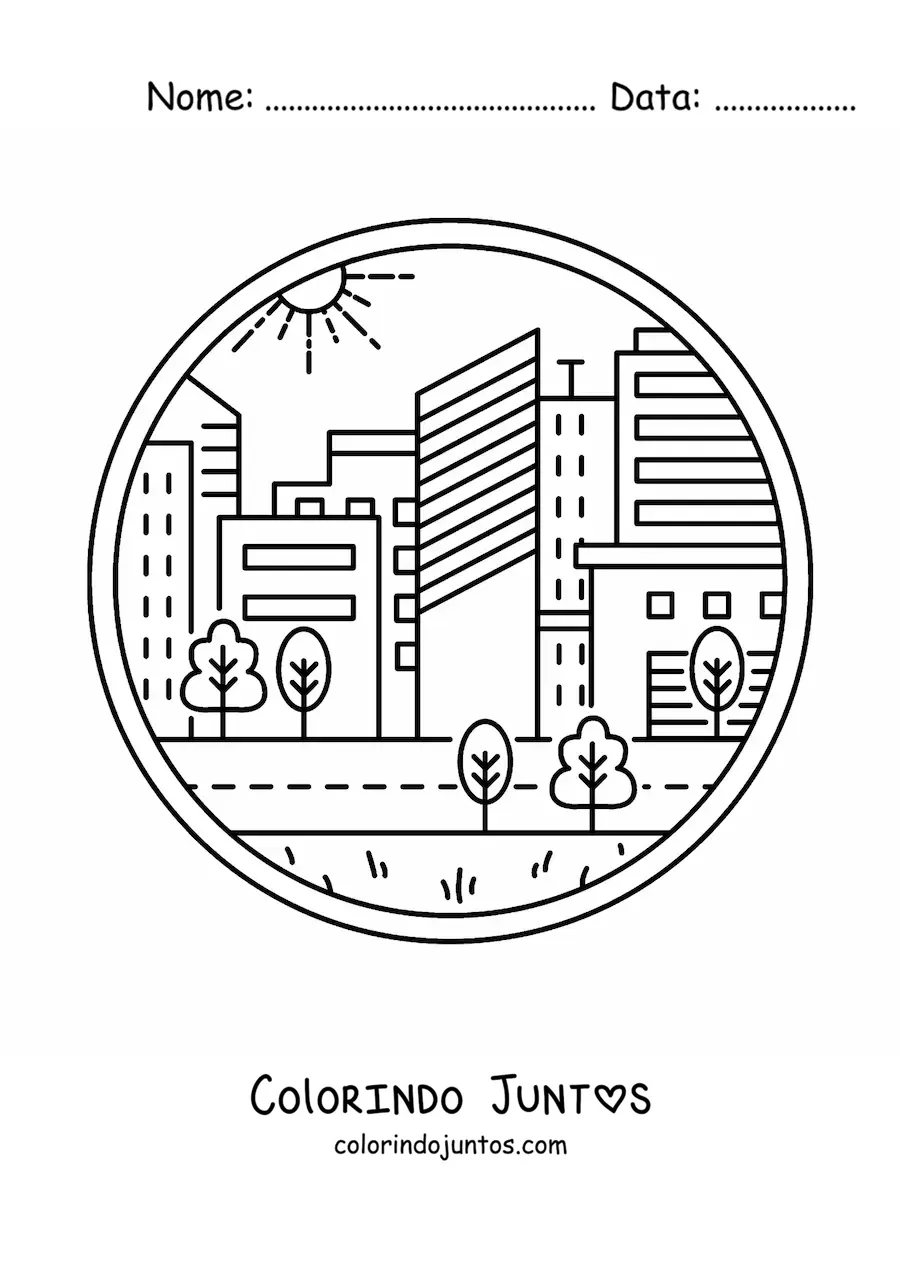 Desenho para colorir de uma cidade