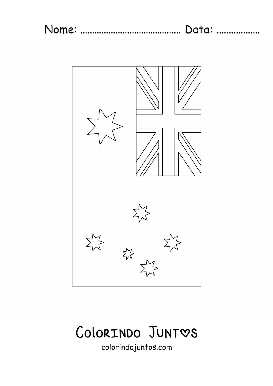 Desenho para colorir da bandeira da Austrália vertical