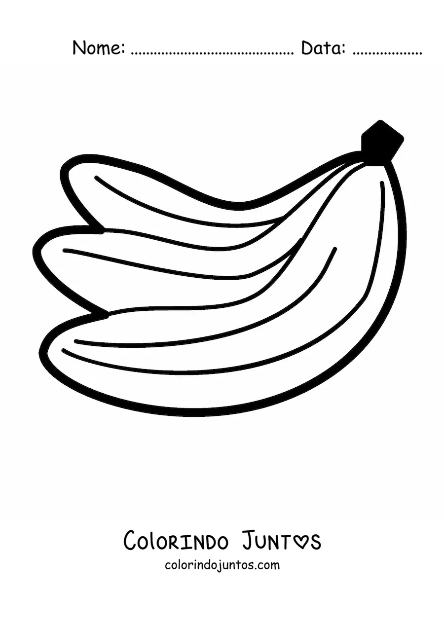 Desenho para colorir de três bananas