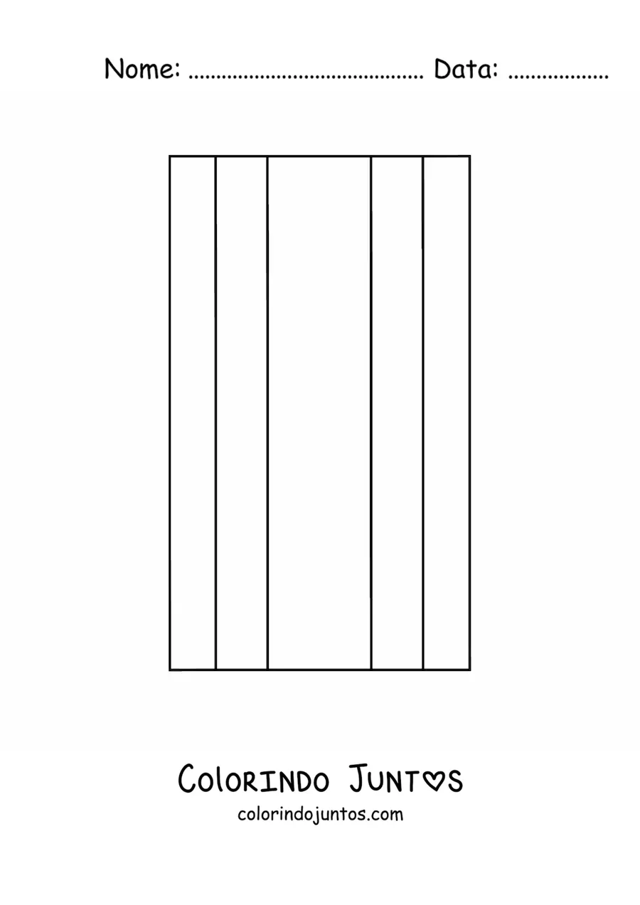 Desenho para colorir da bandeira da Costa Rica vertical