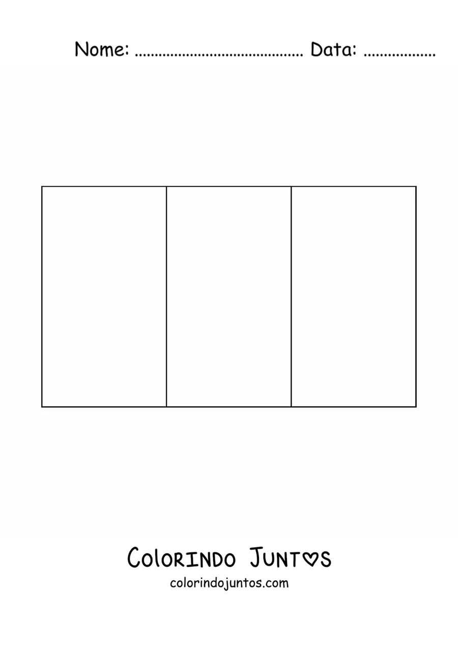 Desenho para colorir da bandeira da França horizontal