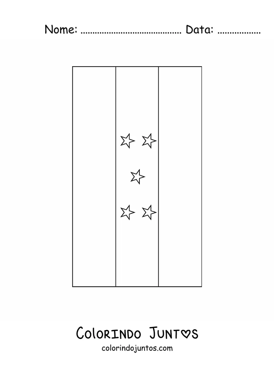 Desenho para colorir da bandeira de Honduras vertical