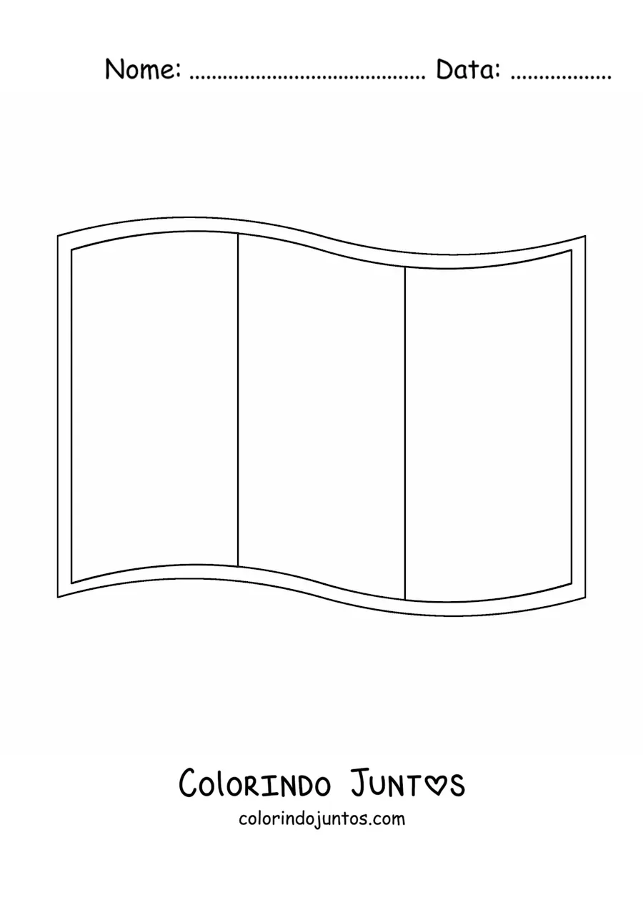 Desenho para colorir da bandeira da Itália tremulando