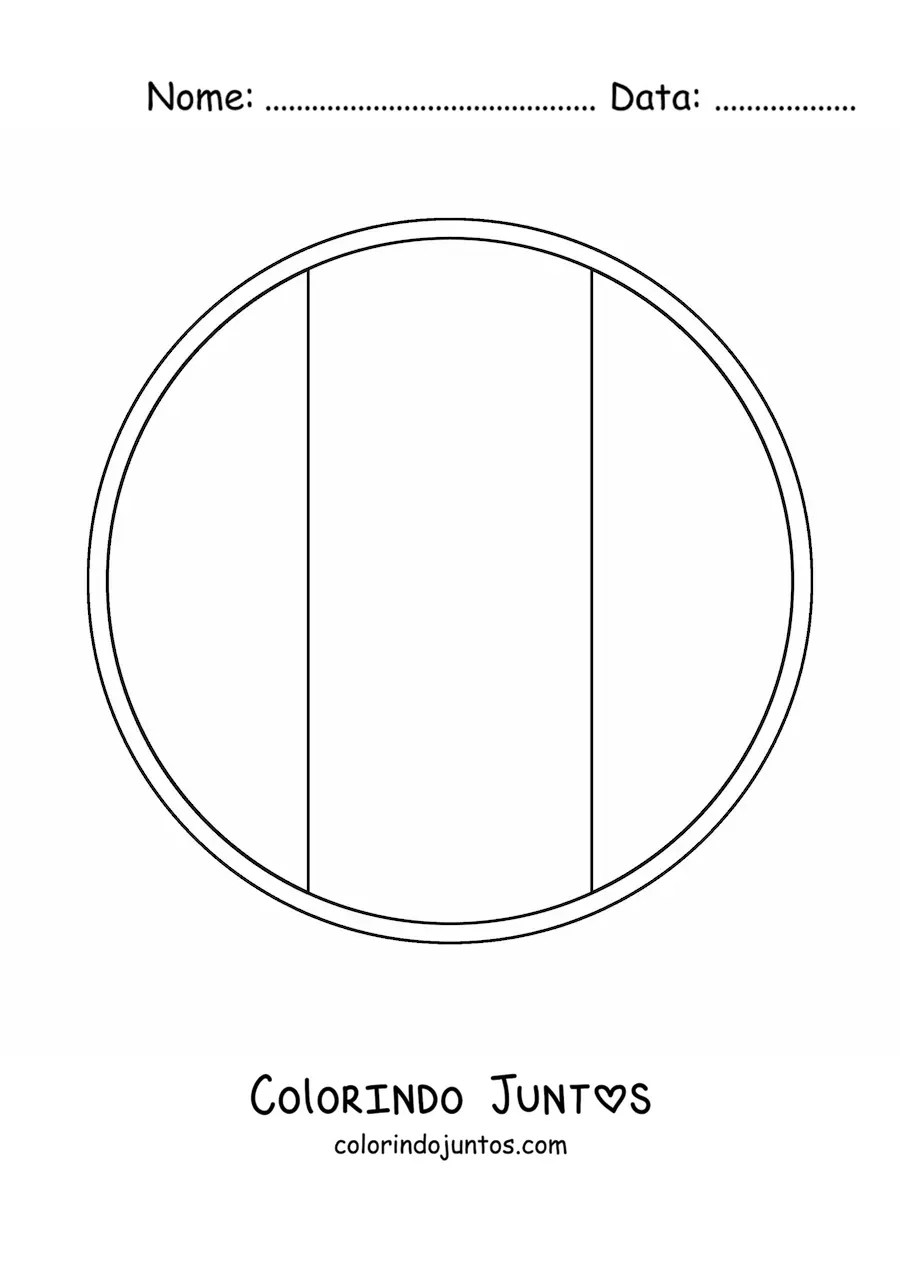 Desenho para colorir do emoji da bandeira redonda da Itália