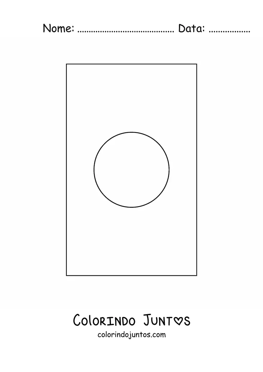 Desenho para colorir da bandeira do Japão vertical