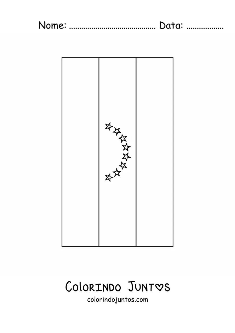 Desenho para colorir de bandeira da Venezuela vertical