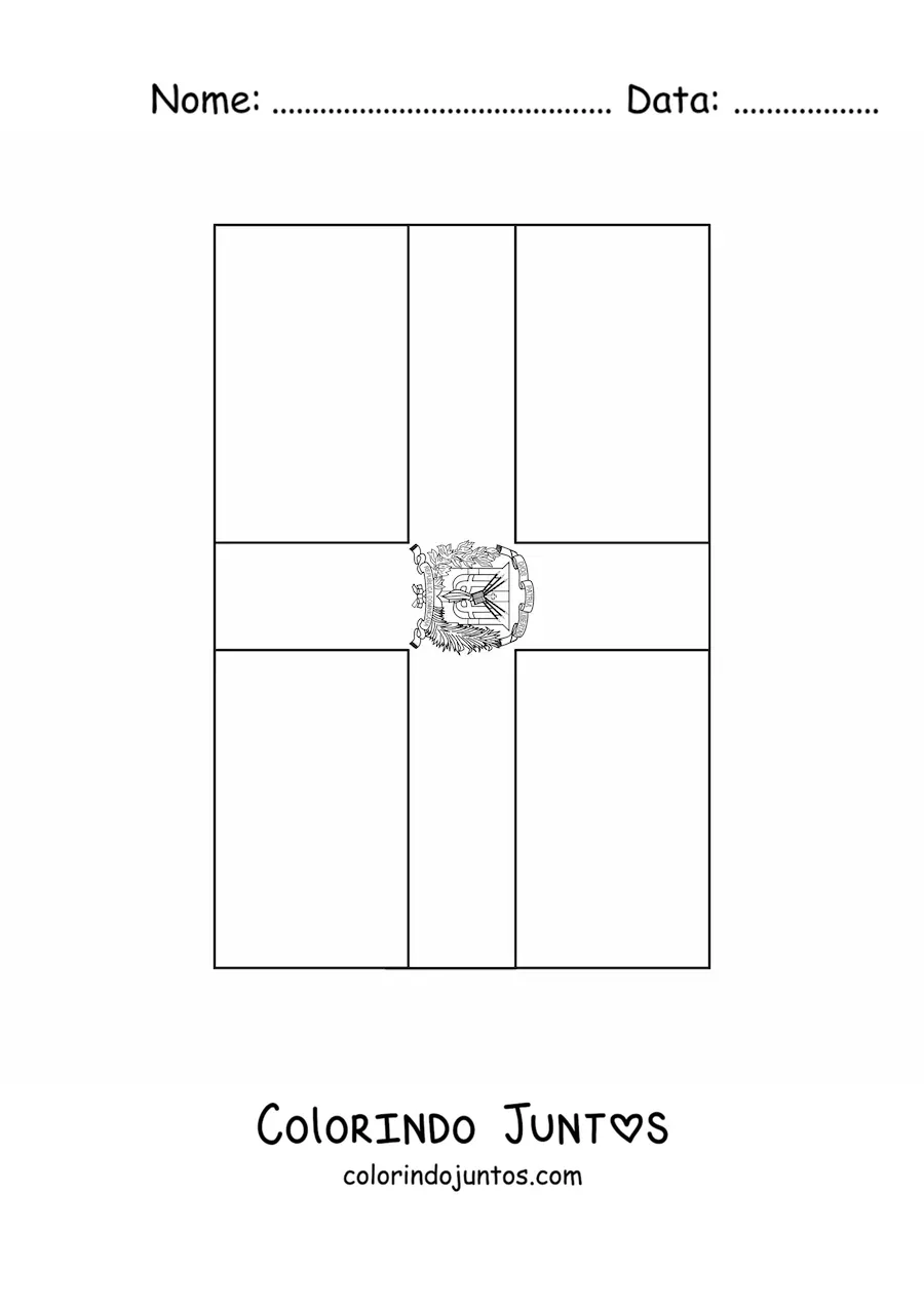 Desenho para colorir de bandeira da Republica Dominicana vertical