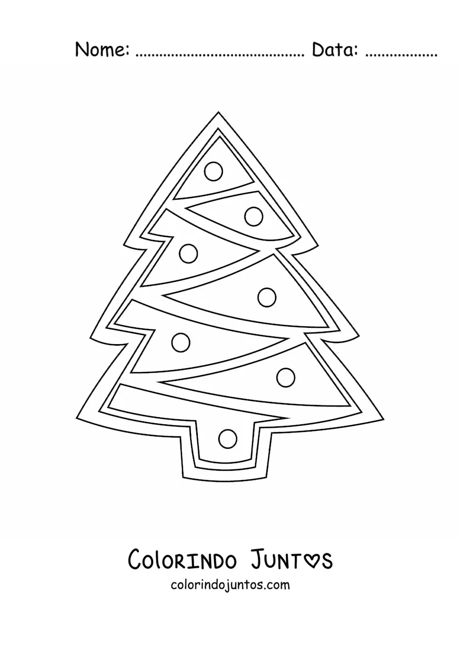 Desenho para colorir de um biscoito em forma de arvorezinha de Natal
