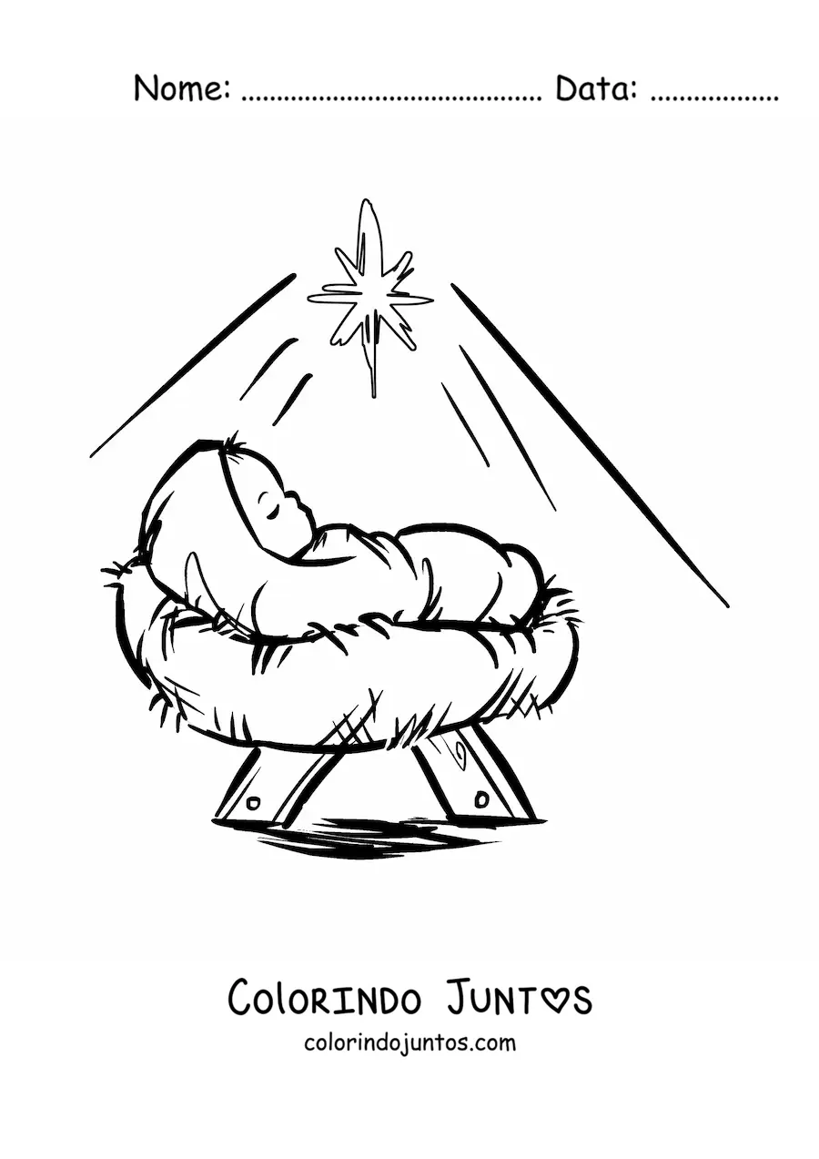 Desenho para colorir de Menino Jesus grande