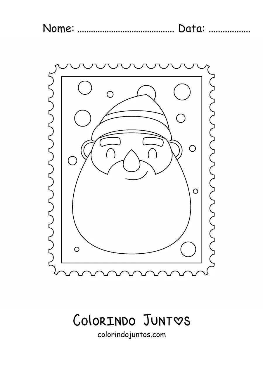 Desenho para colorir de rosto de Papai Noel