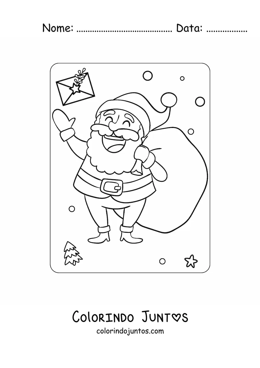 Desenho para colorir de Sao Nicolau com presentes