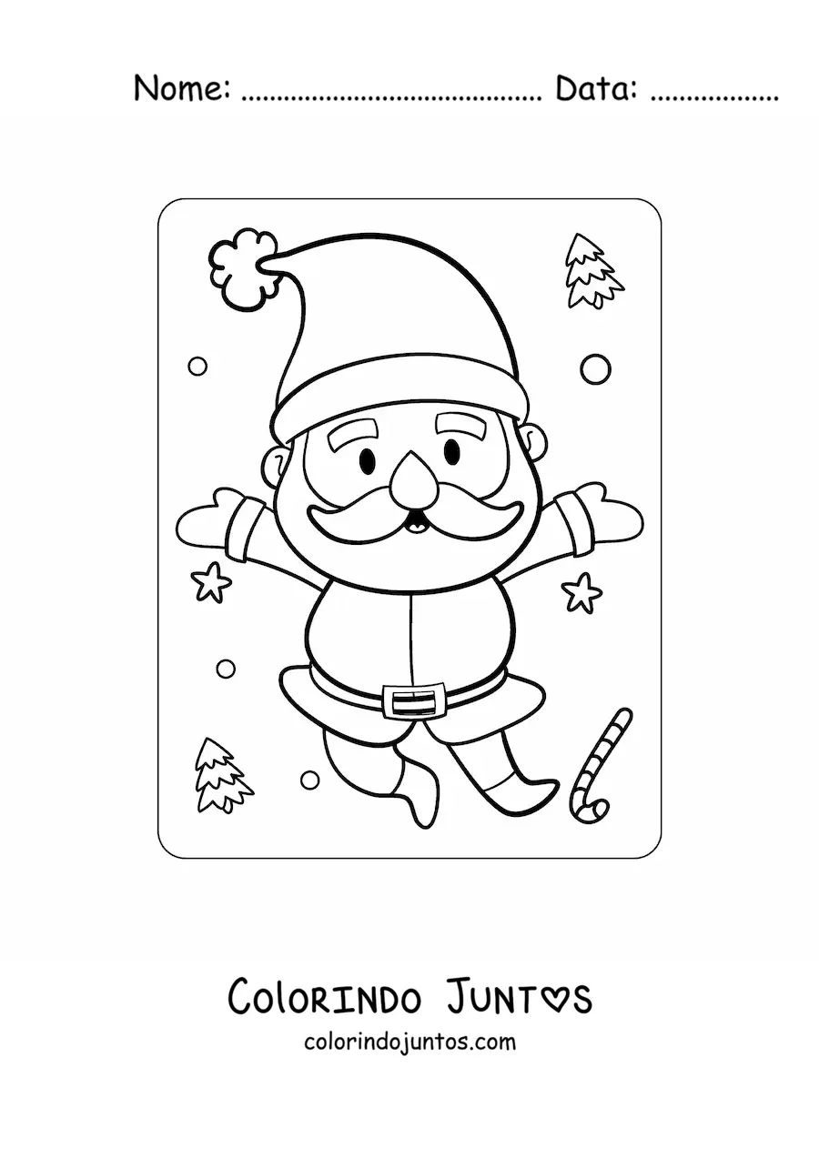 Desenho para colorir de Sao Nicolau sorrindo