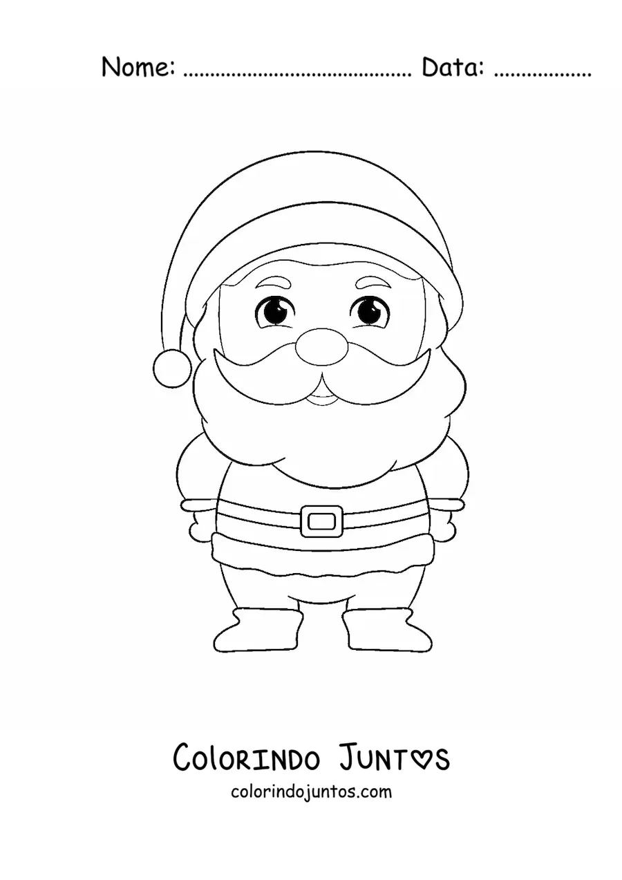 Desenho para colorir de Sao Nicolau kawaii