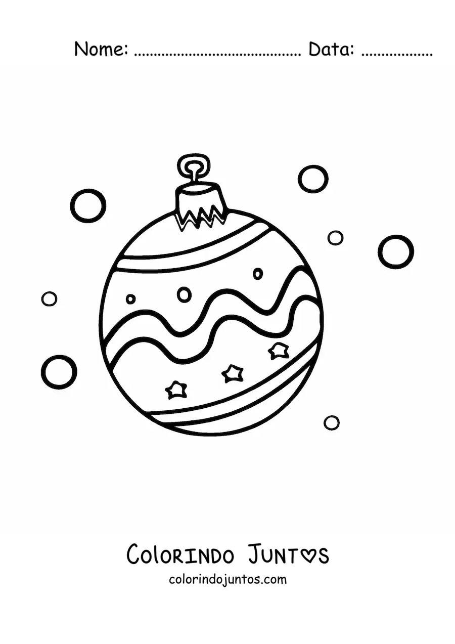 Desenho para colorir de bola de Natal bonita