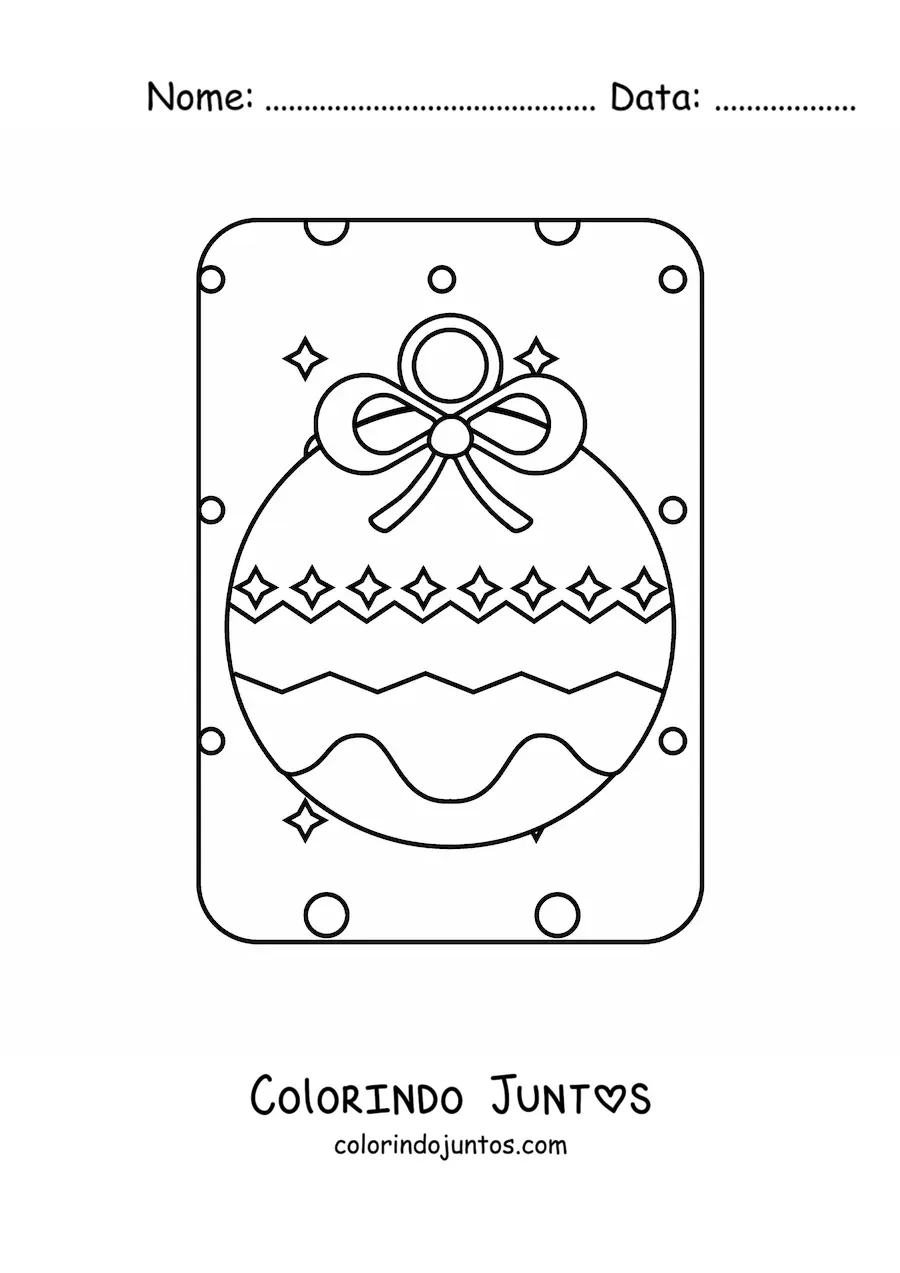 Desenho para colorir de bola de Natal grande