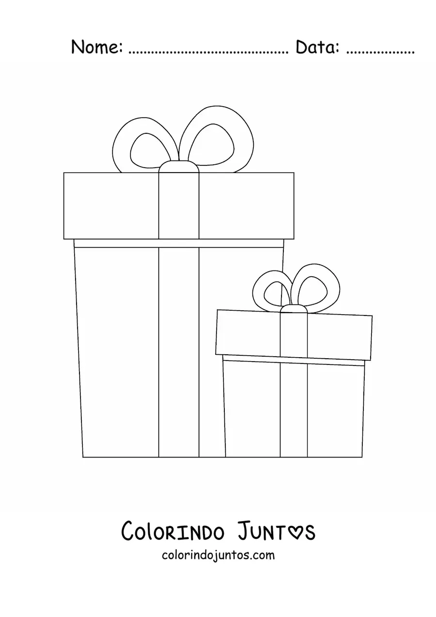 Desenho para colorir de presentes de Natal grandes