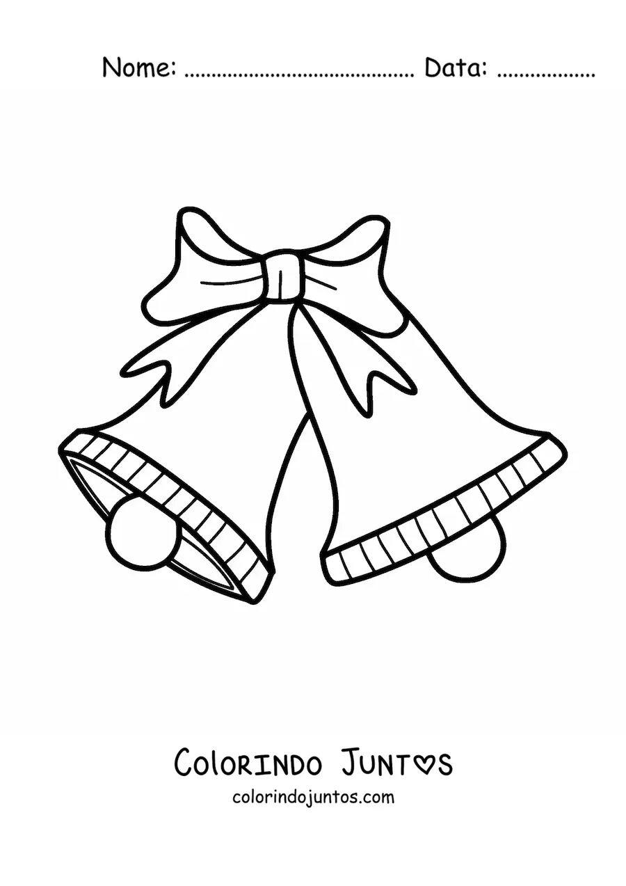 Desenho para colorir de 2 sinos natalinos