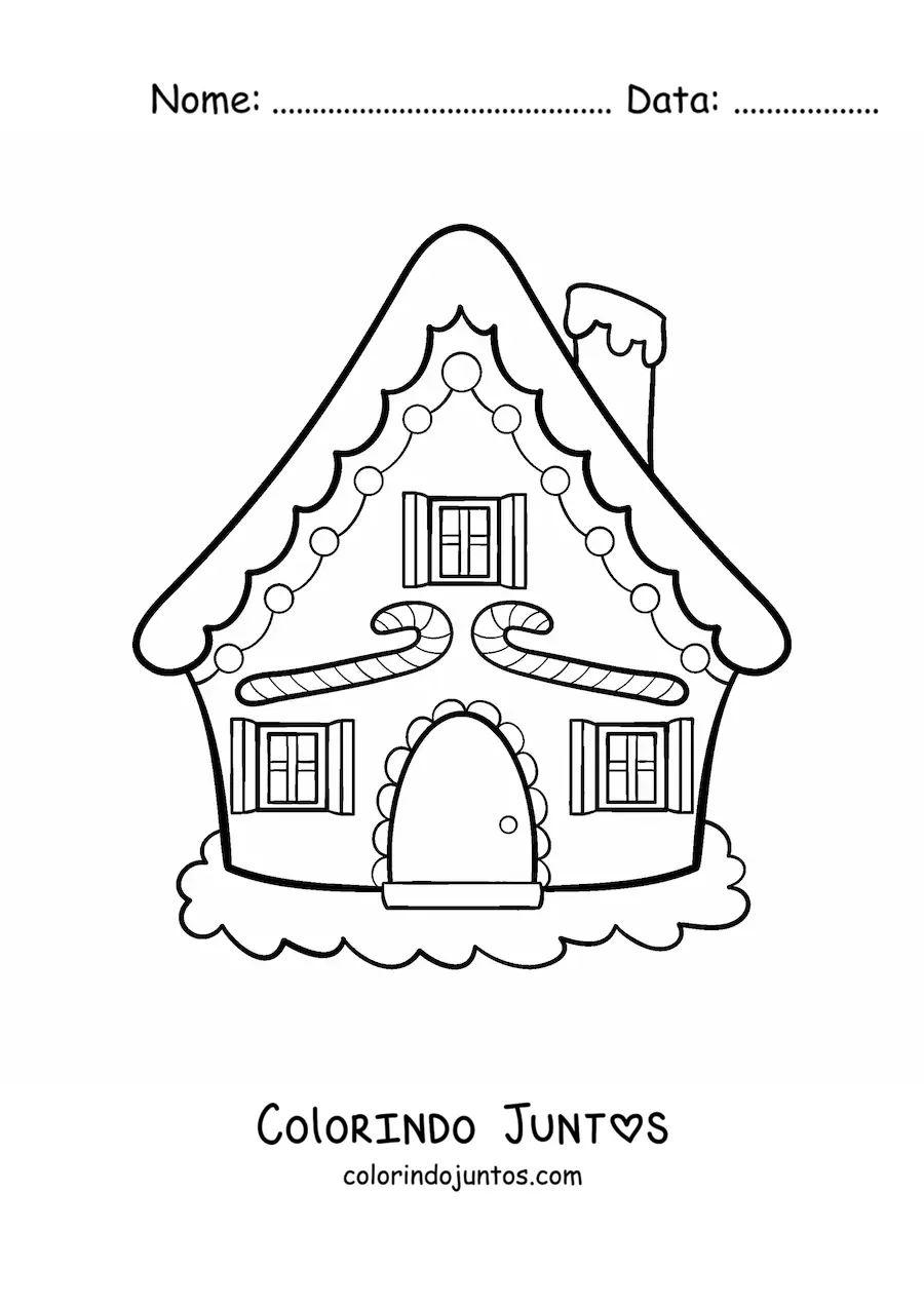 Desenho para colorir de casa de gengibre simples