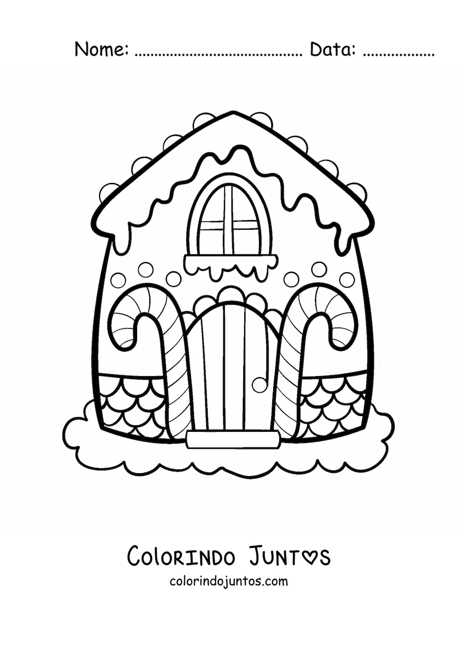 Desenho para colorir de casa de gengibre grande