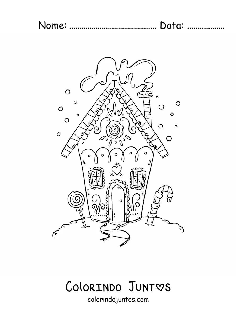 Desenho para colorir de casa de gengibre pequena