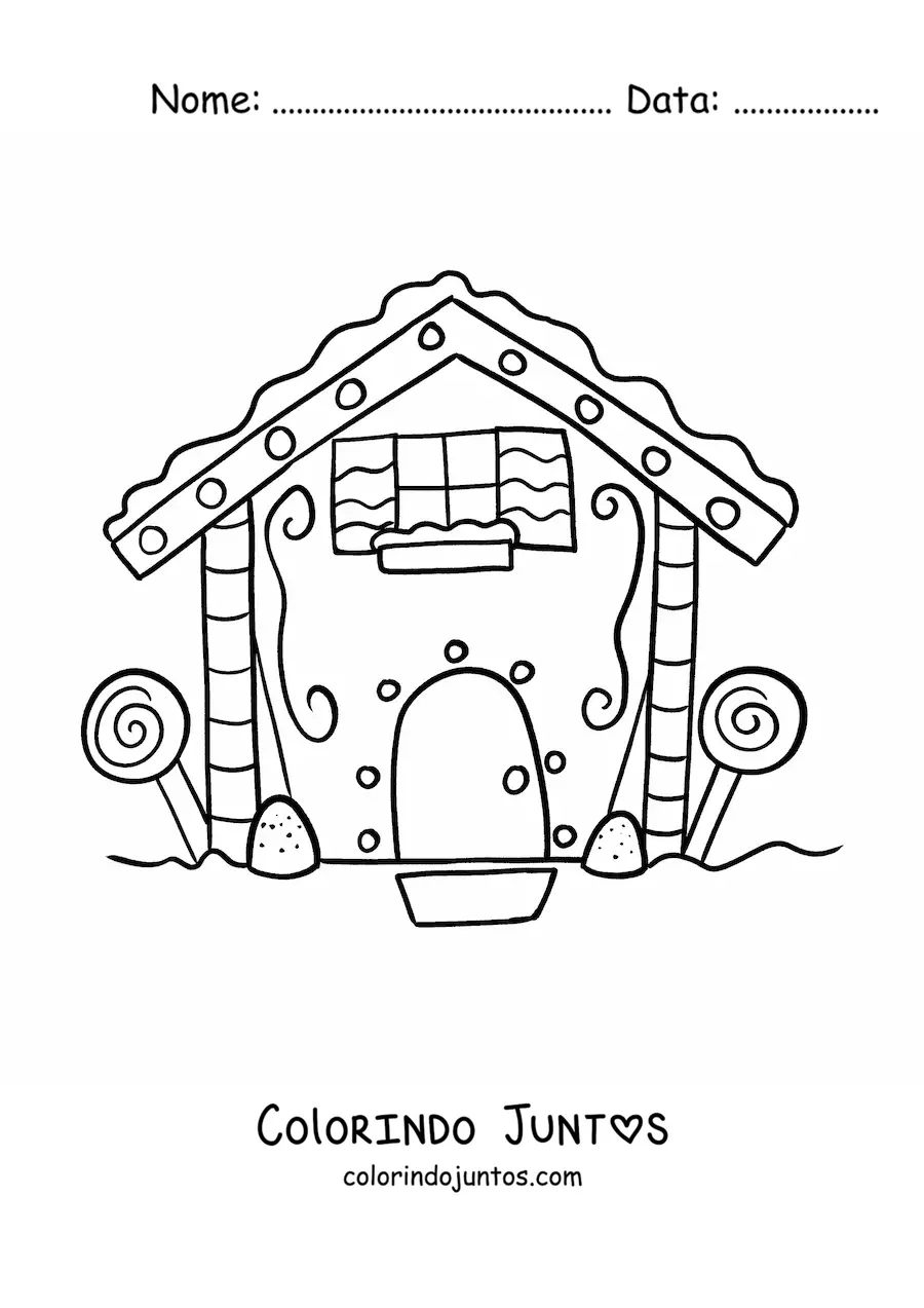 Desenho para colorir de casa de gengibre animada