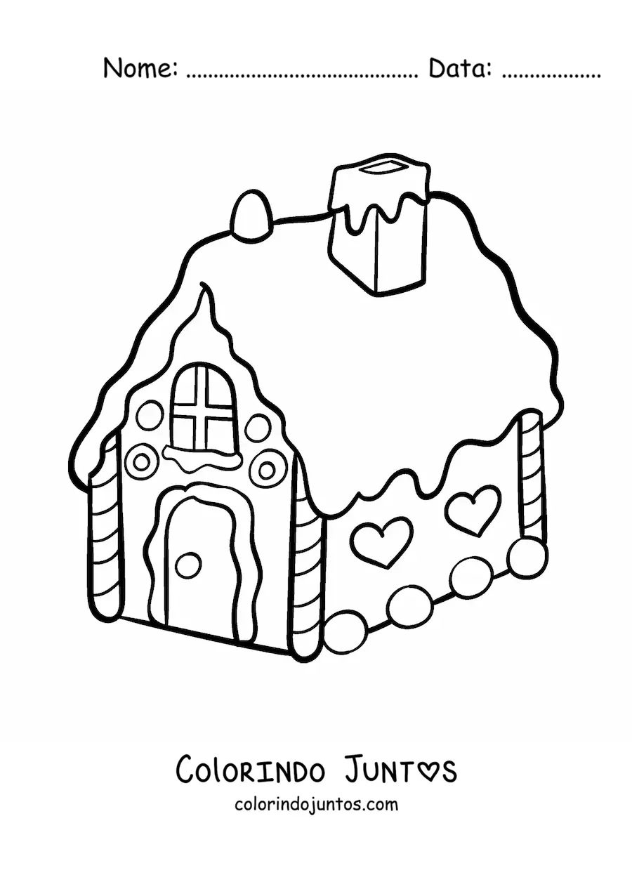Desenho para colorir de casinha de gengibre natalina grande