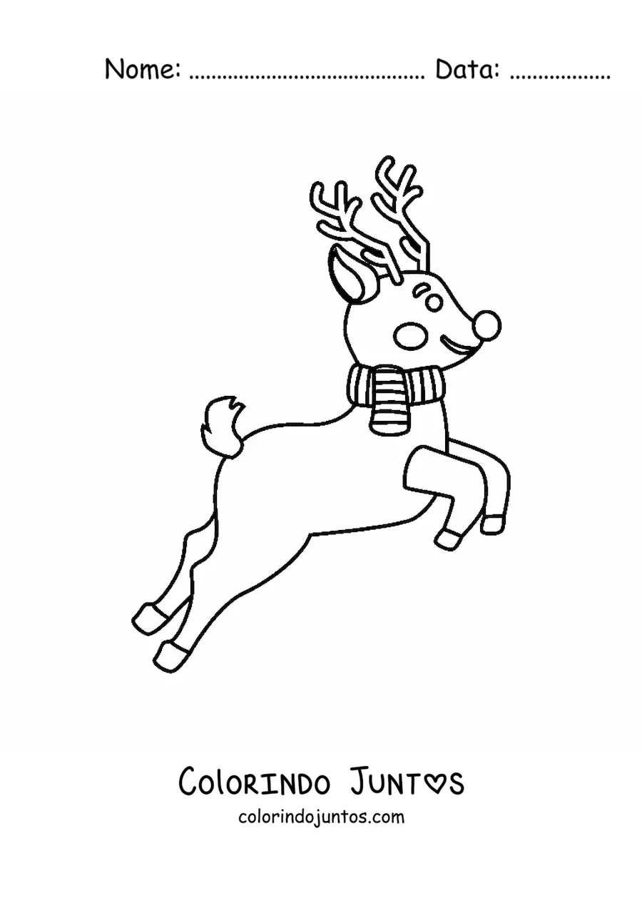Desenho para colorir de Rodolfo voando