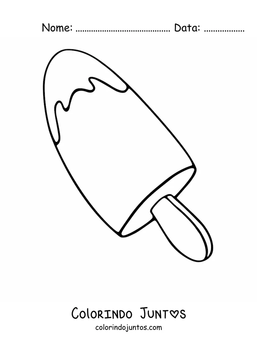 Desenho para colorir de um picolé