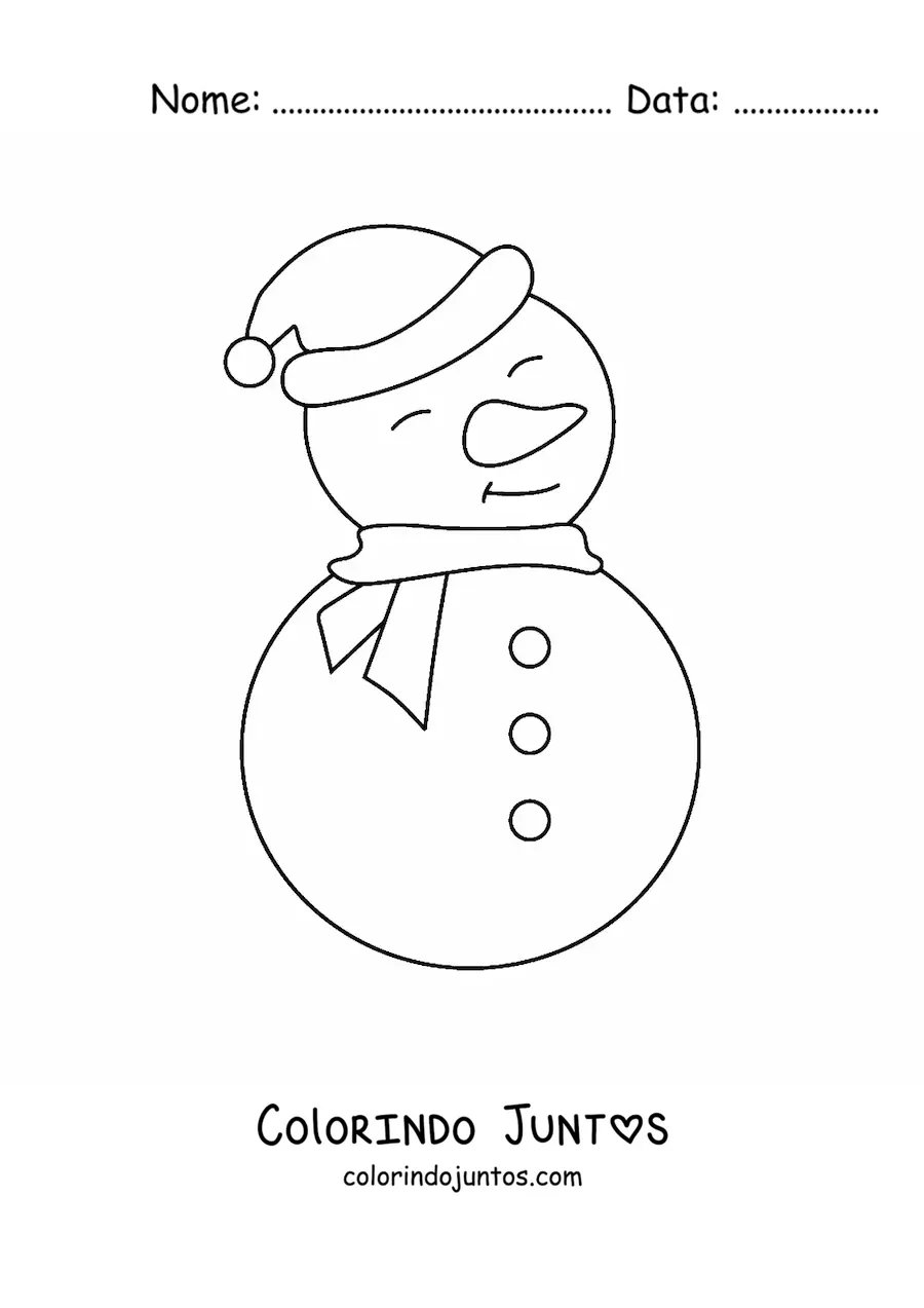 Desenho para colorir de boneco de neve grande