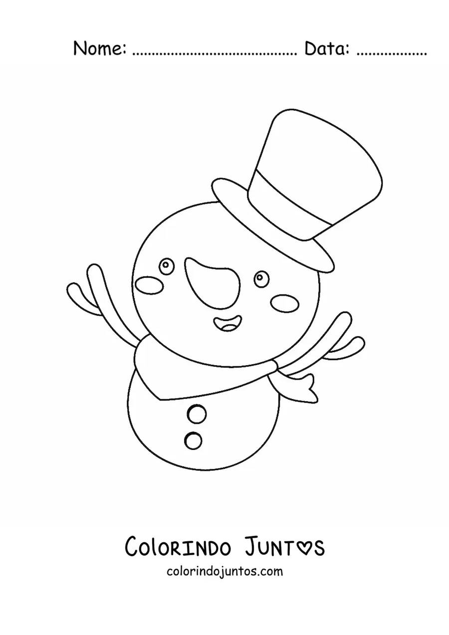 Desenho para colorir de boneco de neve
