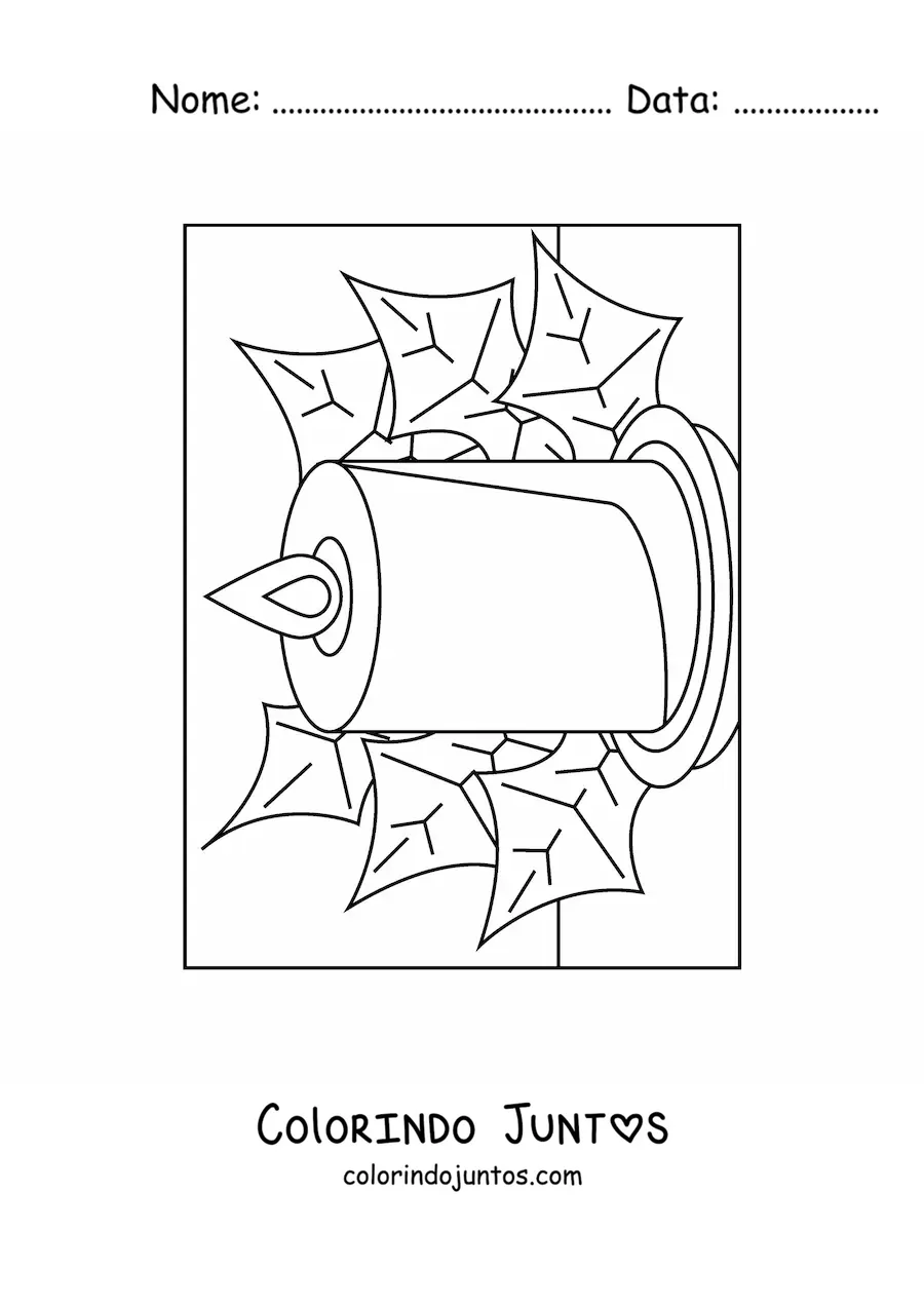 Desenho para colorir de vela de Natal grande