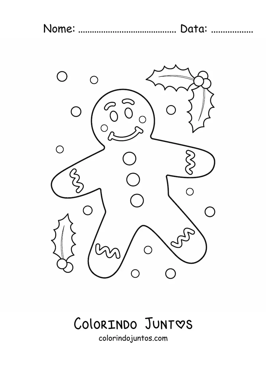 Desenho para colorir de homem-biscoito grande
