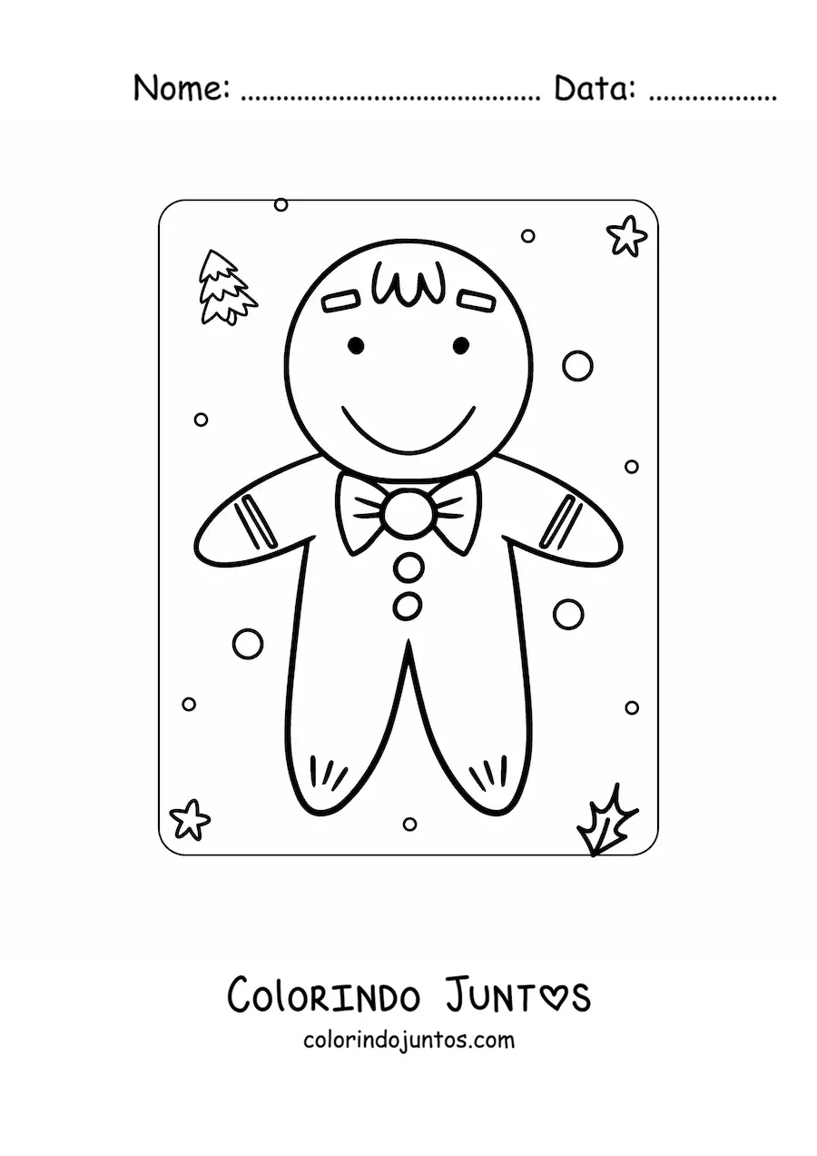 Desenho para colorir de homem-biscoito animado