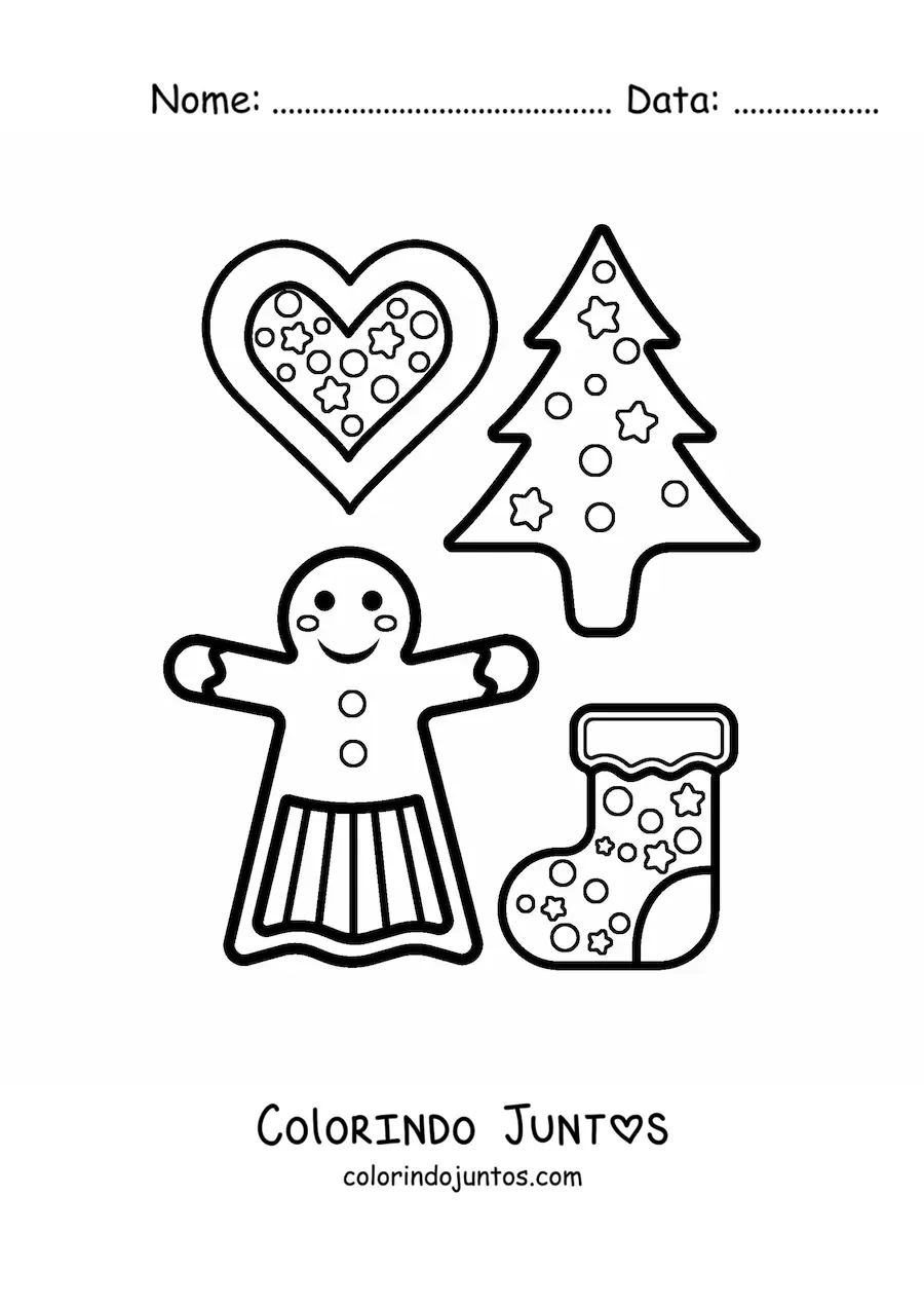 Desenho para colorir de mulher-biscoito com biscoitos de gengibre