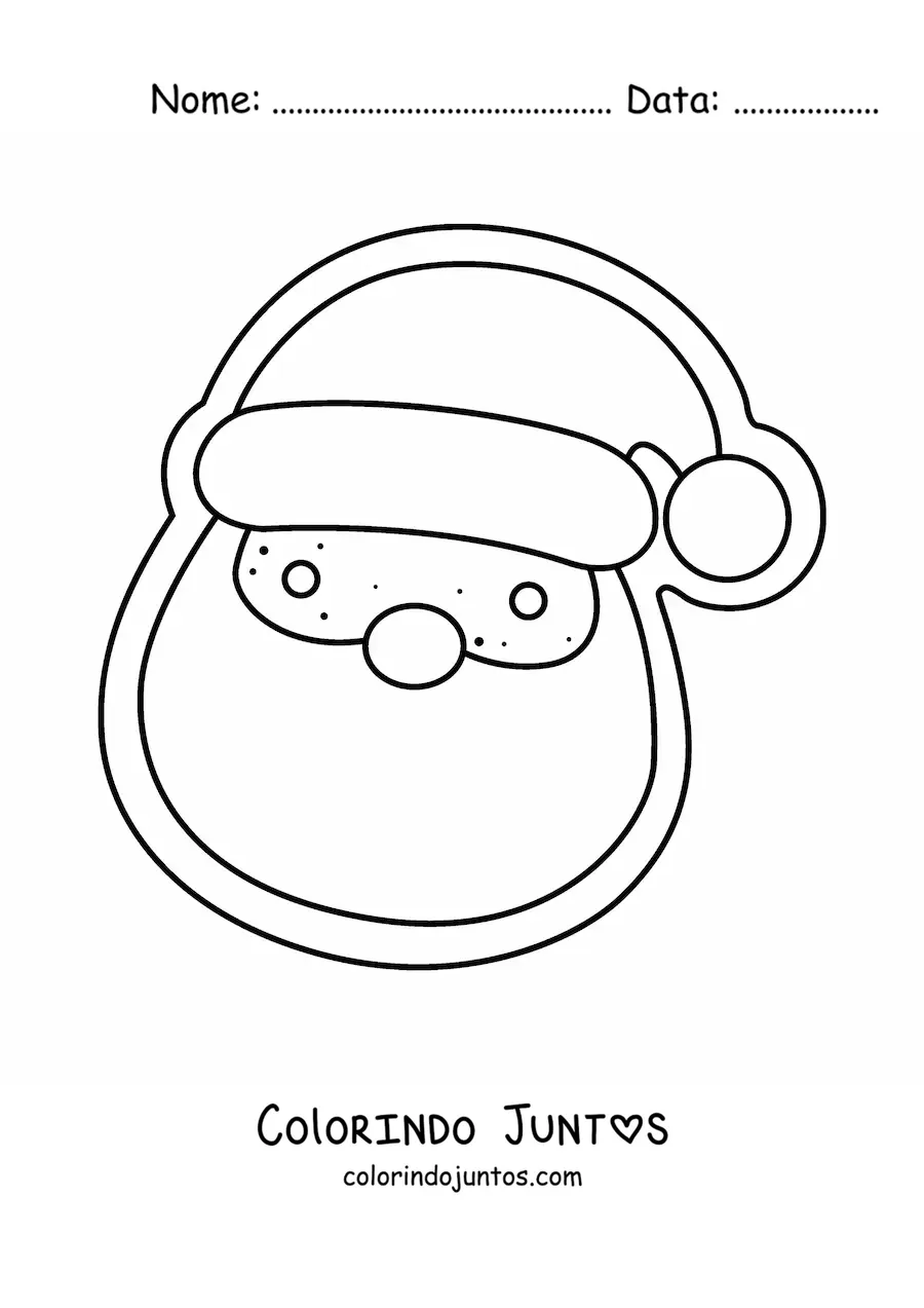 Desenho para colorir de biscoito em forma de Papai Noel
